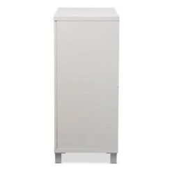 Baxton Studio Marcy Contemporary White Wood Storage Sideboard Cabinet - White -Gourmet Interiors fa08f8e4 cb33 4124 89f7 460e95aa3a1a