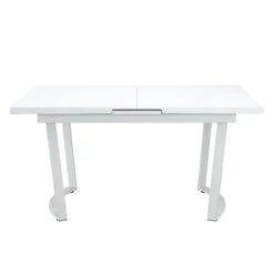 Rectangular Dining Table In High Gloss White Finish - High Gloss White