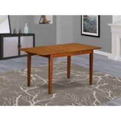 East West Furniture Picasso Table 32 In X 60in With 12 In Butterfly Leaf ( Finish Options Available) - PST-SBR-T
