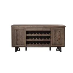 Alpine Prairie Sideboard With Wine Holder - Prairie Sideboard With Wine Holder