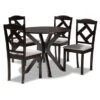 Baxton Studio Carlin Modern And Transitional 5-Piece Wood Dining Set - Dark Oak -Gourmet Interiors fc567cc3 c06d 442f 9d82 8056f24cbffd