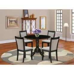 Modern Dining Table Set Consists Of A Dining Table With Drop Leaves And Parson Chairs (Pieces And Finish Option) - DLMZ5-AB6-06