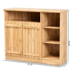 Baxton Studio Eren Natural Oak Brown Wood 2-Door Dining Room Sideboard Buffet - Tan -Gourmet Interiors fcd46696 de73 4825 8aee 054b8b8d9ce5