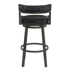 Titana 30" Bar Height Metal Swivel Bar Stool In Ford Black PU And Mineral Finish -Gourmet Interiors fcfb9f30 fe0d 48fa 919a eeebac312fb3