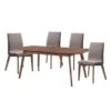 5 Piece Dining Set In Natural Walnut And Grey - Natural Walnut And Grey 1 5 Piece Dining Set In Natural Walnut And Grey - Natural Walnut And Grey -Gourmet Interiors fd181b82 cfb8 4da6 a0cd 56387e15dc29