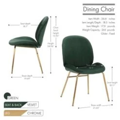 Porthos Home Cace Velvet Gold Leg Dining Chair - Blue -Gourmet Interiors fd909e61 6c23 4556 a938 207a68ebe810