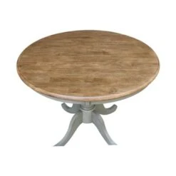 36" Round Top Pedestal Table - Hickory/Stone - Hickory/Stone - 41.1"H -Gourmet Interiors fda2a2f4 cc93 4fa8 a5ed 125c1d2e3a4a