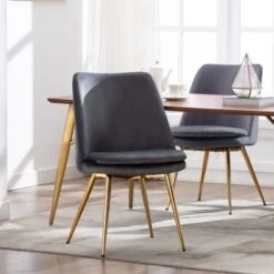 Porthos Home Tori Velvet Gold Legs Kitchen Dining Room Chair - Pink -Gourmet Interiors fdc0adac 5feb 4199 8989 0e0d50707157