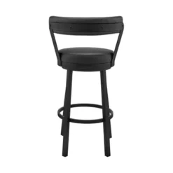 Kobe 30" Bar Height Swivel Bar Stool In Black Finish And Black Faux Leather -Gourmet Interiors fe461170 d29d 420a 95af 0fd5f4515c24