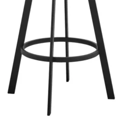 Saturn 30" Bar Height Swivel Black Faux Leather And Metal Bar Stool -Gourmet Interiors fe609093 8c68 4e98 9389 421bd930a675