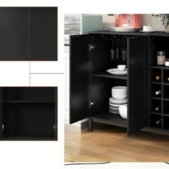 Sideboards And Buffets With Storage Coffee Bar Cabinet - Black -Gourmet Interiors fe7b0c88 e3b2 4307 ad5c fd973793cafc