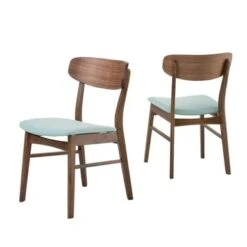 Fabric-upholstered Wood Dining Chairs (Set Of 2) By Christopher Knight - Mint -Gourmet Interiors fe7f7334 f27c 4078 b37a af54fe8c2ac0