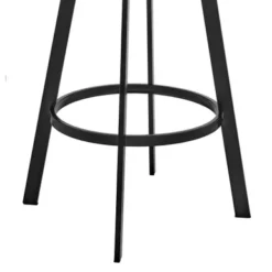 Bronson 25" Counter Height Swivel Bar Stool In Black Finish And Black Faux Leather -Gourmet Interiors fea046b0 4bfd 48d9 8413 cc371a0ccbeb