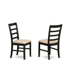 Rectangular Dining Table Set - Butterfly Leaf Dining Table And Dining Chairs With Ladder Back - Black Finish (Pieces Options) - NOPF3-BLK-C -Gourmet Interiors febbcdb4 ad34 4b53 a04d f8cf00bea02f