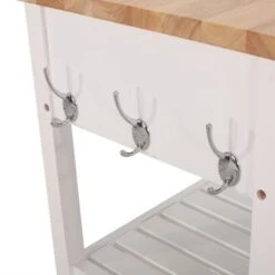 Byway Contemporary Kitchen Cart With Wheels By Christopher Knight Home - Gray + Natural -Gourmet Interiors ff2e444b b740 403d a76f e0344543928c