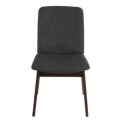 Cortesi Home Bjorn Dining Chair In Charcoal Fabric, Walnut Finish (Set Of 2) -Gourmet Interiors ff6843d1 f20c 4bed 94c6 b89ce190097b