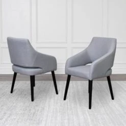 Abbyson Mansell Linen Upholstered Dining Chair - Single - Dark Blue -Gourmet Interiors ff6eb26d 454f 4b32 b7da f3e208822e2d