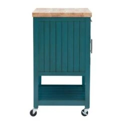 The Curated Nomad Coyote Teal Kitchen Cart - Teal -Gourmet Interiors ff6f11a4 f732 4bf2 aa24 eda08050ae95