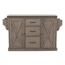 Hillsdale Brigham Kitchen Island In Gray With Stainless Steel Top - 36.25H X 48W X 18D - Portable 12 Hillsdale Brigham Kitchen Island In Gray With Stainless Steel Top - 36.25H X 48W X 18D - Portable -Gourmet Interiors ff9e2e1a 9a5d 499b a01f 9a39dccdb322