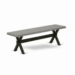 Dining Room Set - A Rectangular Table And Upholstered Dining Chairs - Cement And Black Finish (Pieces Options) - X696DR124-5 -Gourmet Interiors ffa2c995 a9e0 4ce1 ac57 38ef36da14ef