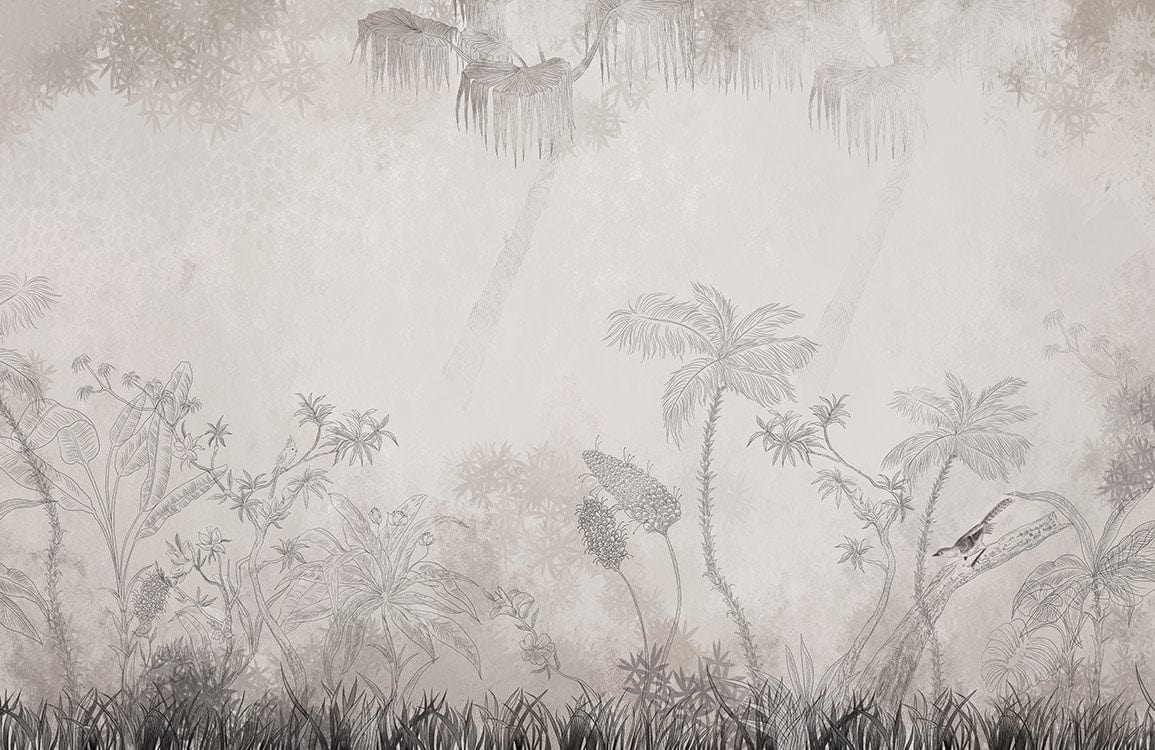 Gourmet Interiors -Gourmet Interiors grey forest wallpaper mural plain